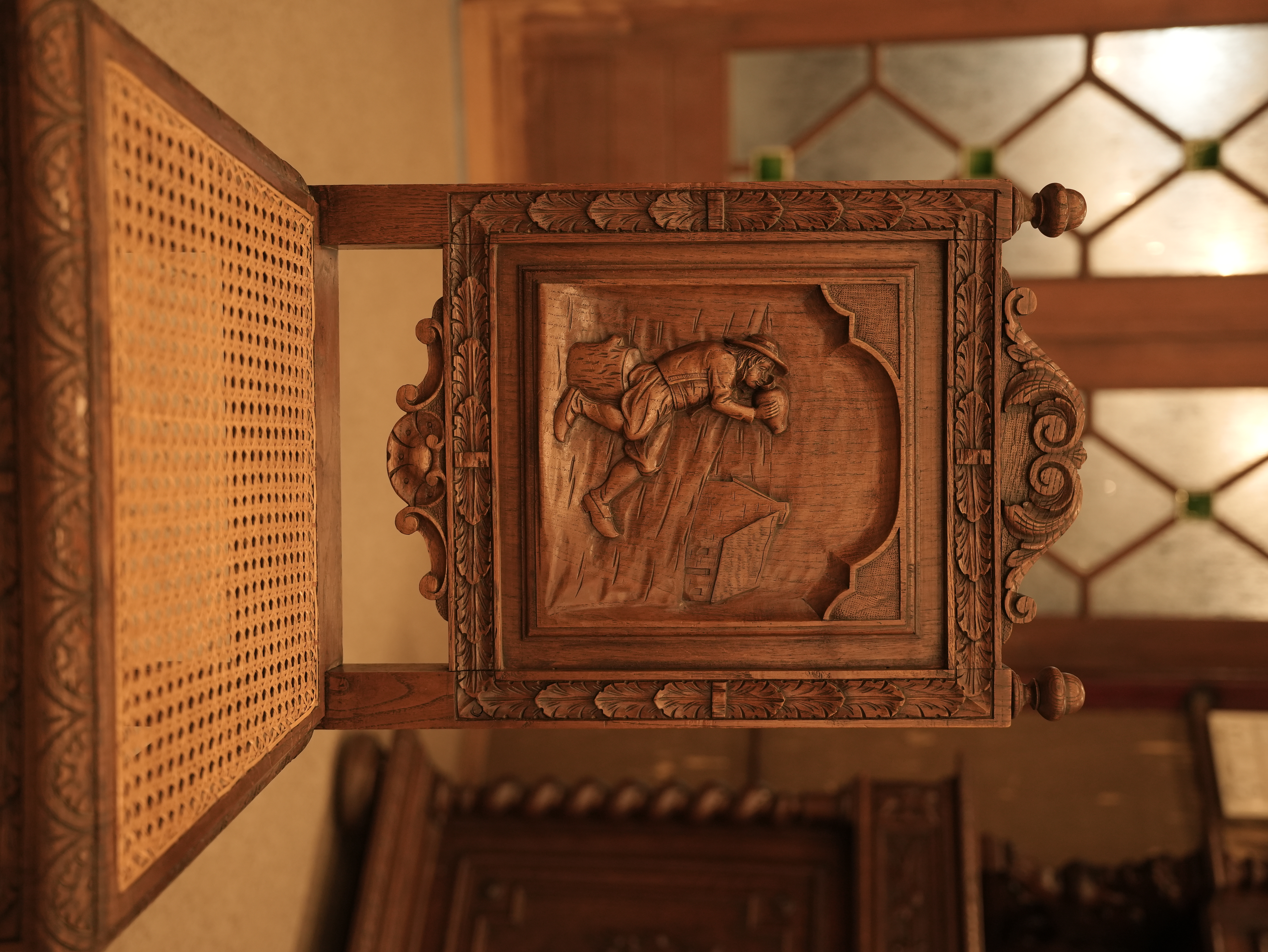 This is an antique Chinese carved camphor wood chest or trunk.