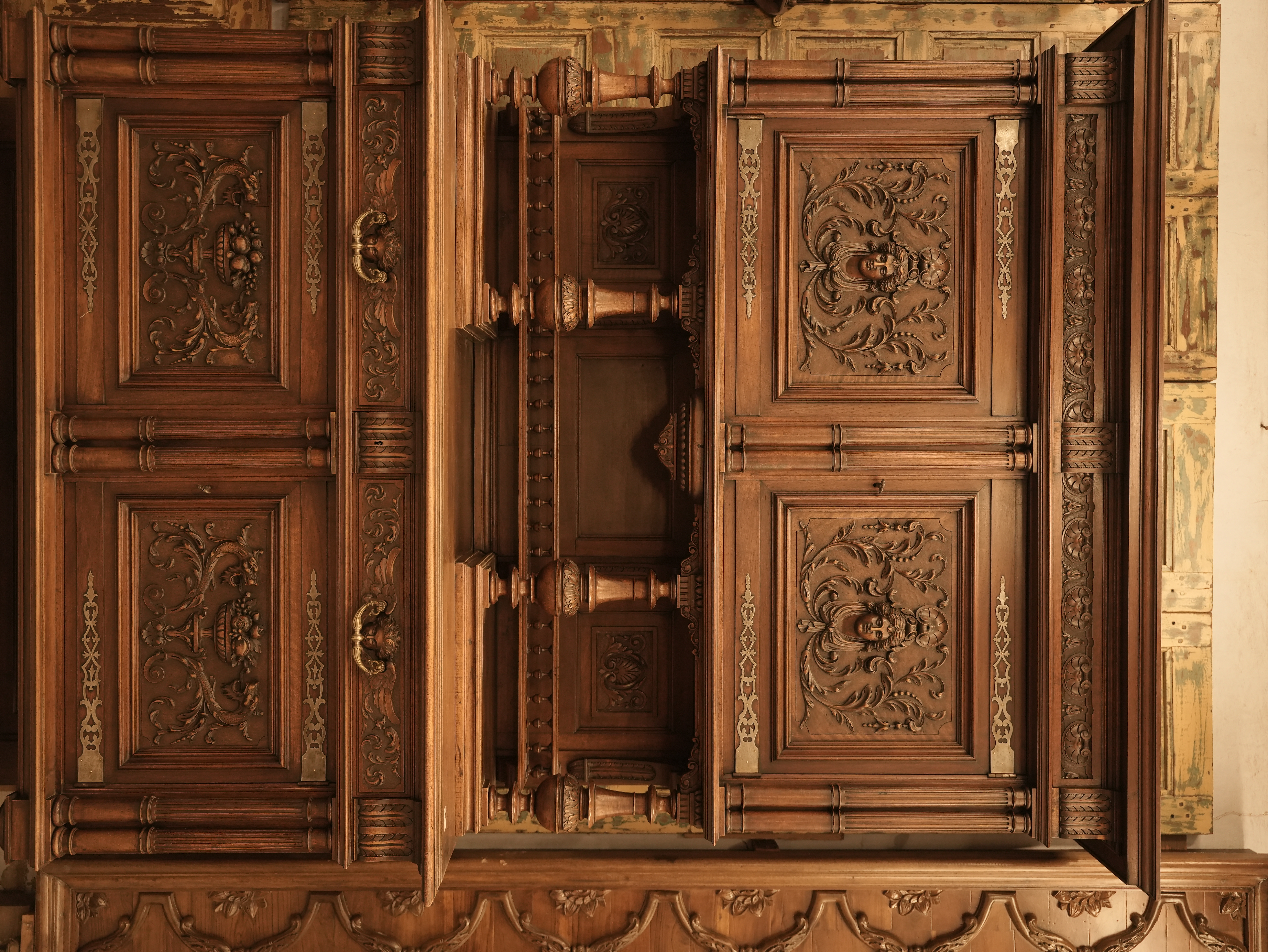 Carved Oak Corner Cabinet view 2