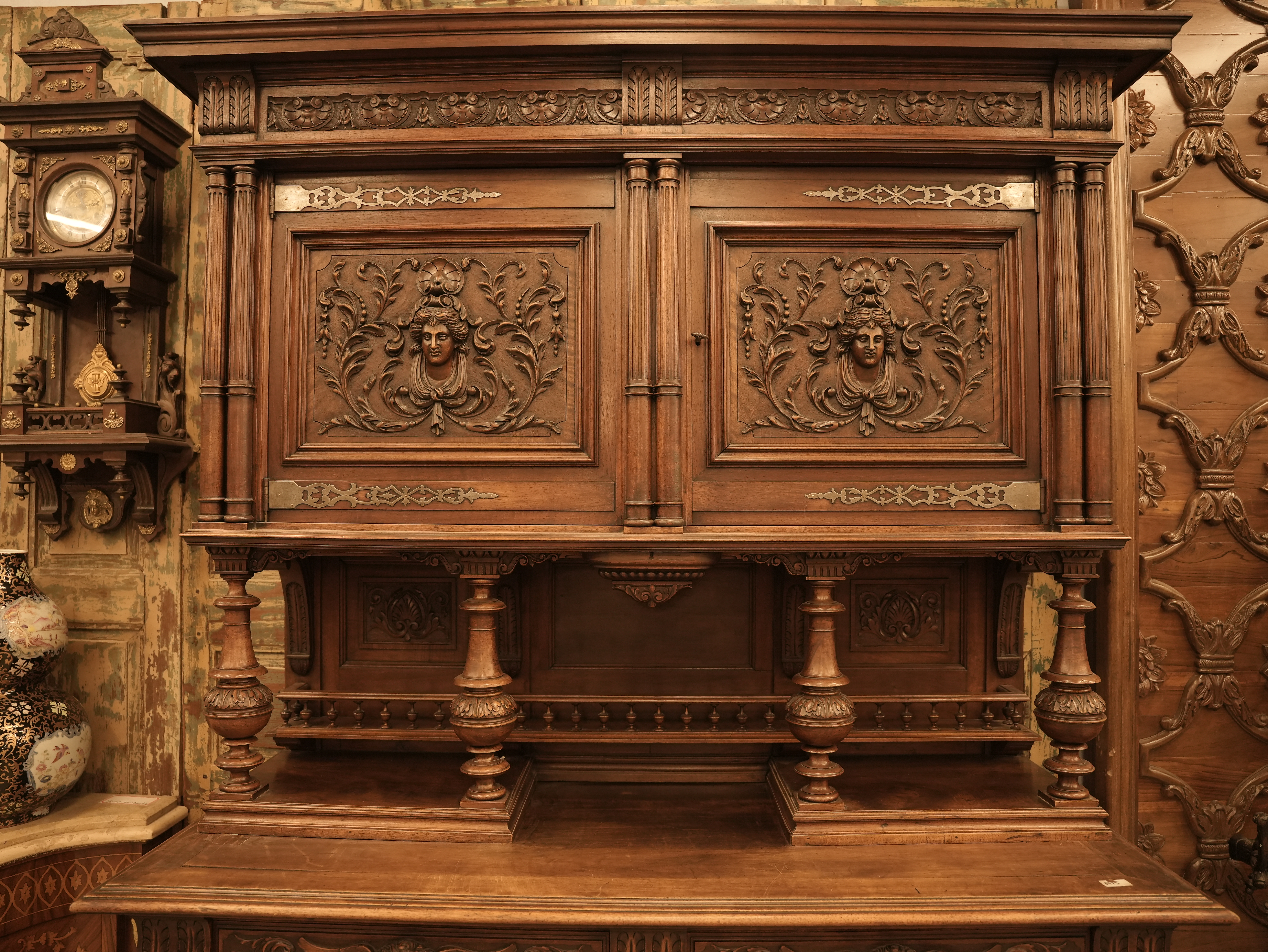 Carved Oak Corner Cabinet view 3
