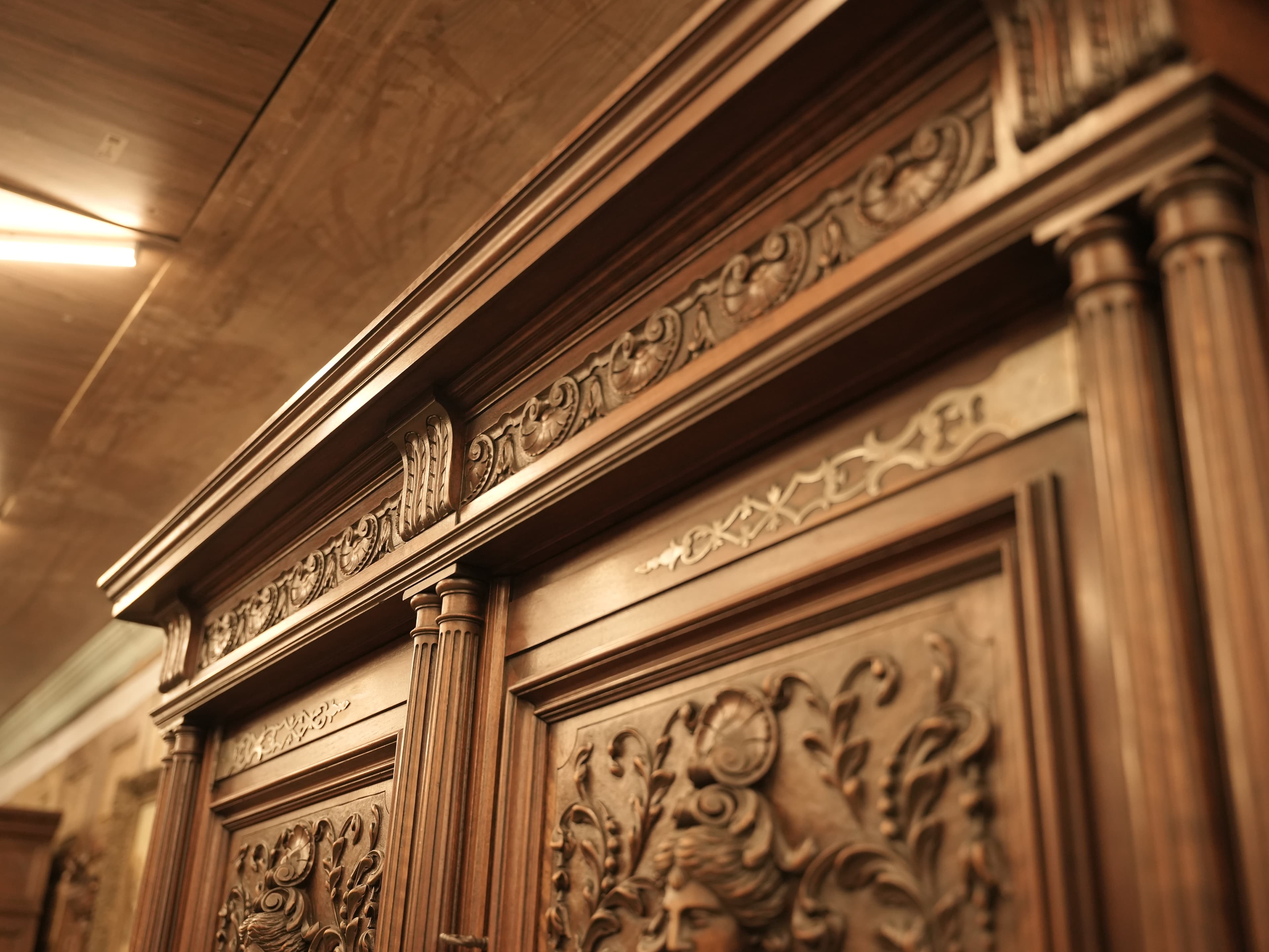 Showcase of completed antique interior work